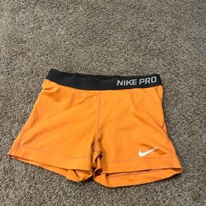 Nike Pro Women's Bright Orange Athletic Shorts
